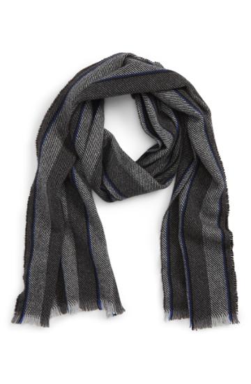 Men's Andrew Stewart Twill Stripe Cashmere Scarf, Size - Grey