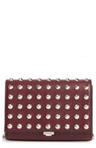Michael Kors Yasmin Studded Leather Clutch - Red