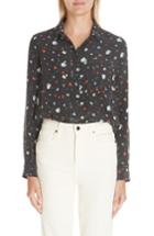 Women's Ganni Nolana Silk Shirt Us / 34 Eu - Black