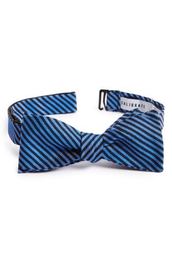 Men's Calibrate Micro Oxford Stripe Silk Bow Tie, Size - Blue