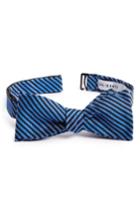Men's Calibrate Micro Oxford Stripe Silk Bow Tie, Size - Blue