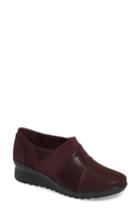 Women's Clarks Caddell Denali Ankle Loafer .5 N - Burgundy