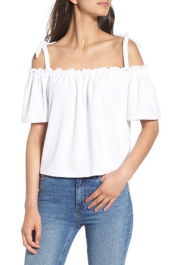 Women's Juicy Couture Venice Beach Microterry Off The Shoulder Top - White
