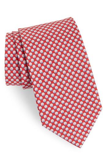 Men's Salvatore Ferragamo Ematite Print Silk Tie, Size - Red