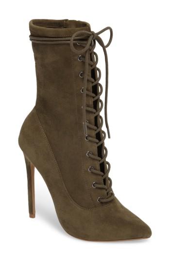 Women's Steve Madden Satisfied Corset-lace Bootie M - Green