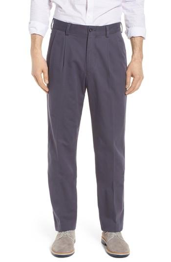 Men's Bills Khakis M2 Classic Fit Vintage Twill Pleated Pants X Unhemmed - Blue