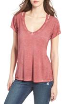 Women's Treasure & Bond Oil Wash Cutout Tee - Brown