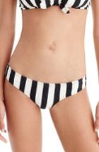 Women's J.crew Stripe Bikini Bottoms, Size - Black