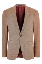 Men's Topman Skinny Fit Houndstooth Blazer R - Beige