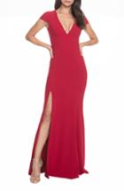 Women's Dress The Population Karla V-neck Trumpet Gown - Red