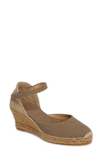 Women's Toni Pons 'caldes' Linen Wedge Sandal Us / 41eu - Beige