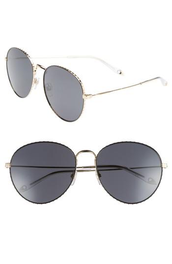 Women's Givenchy 60mm Round Metal Sunglasses - Gold