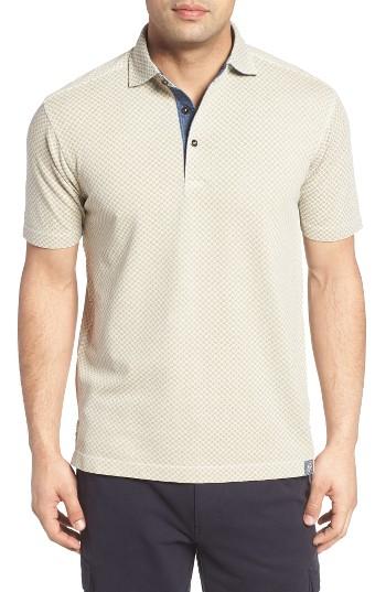 Men's Thaddeus Hansel Print Pique Polo - Beige