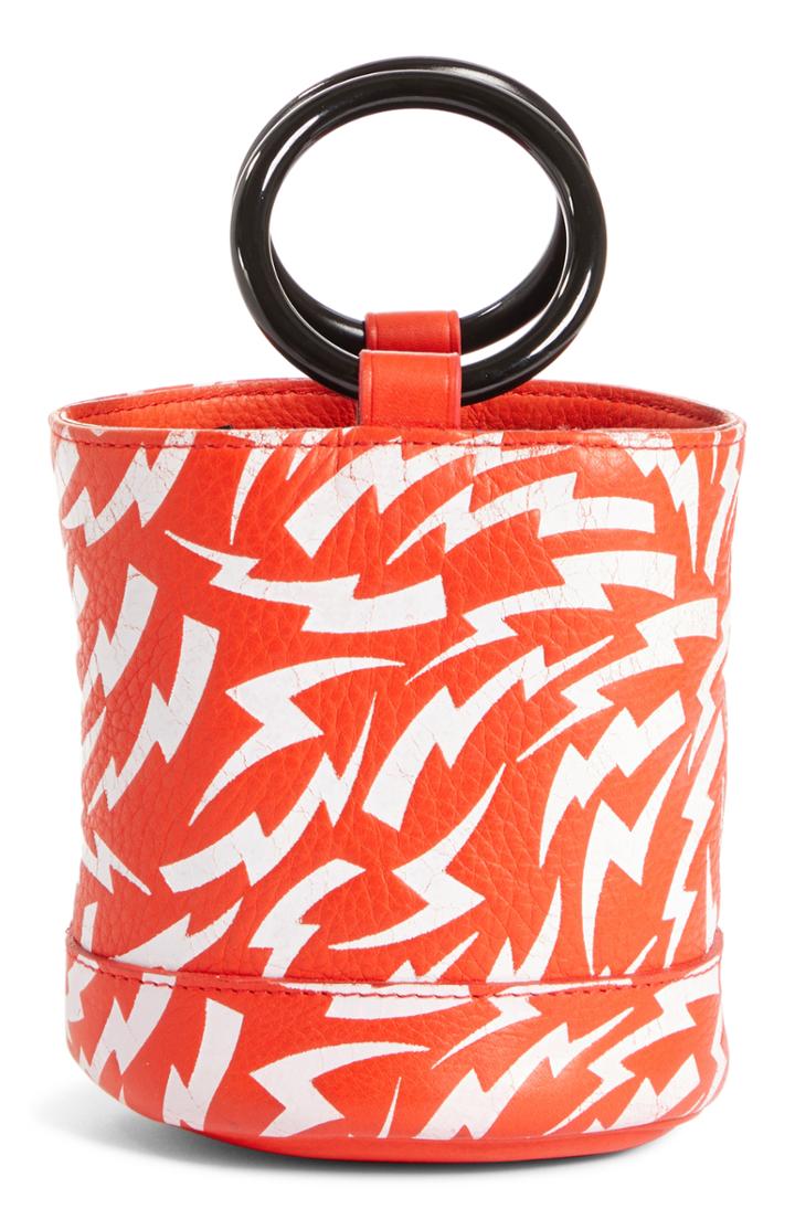 Simon Miller X Paramount Grease Bonsai 15 Lightning Print Bucket Bag - White
