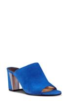 Women's Nine West Gemily Block Heel Slide Sandal M - Blue