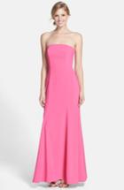 Women's Dessy Collection Strapless Crepe Trumpet Gown - Pink