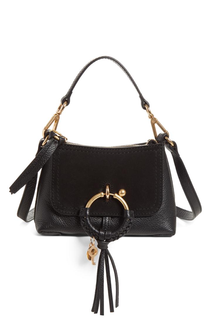 See By Chloe Small Joan Suede & Leather Crossbody Bag - Pink