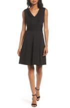 Women's Eliza J Pintuck Fit & Flare Dress - Black