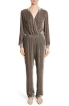 Women's St. John Collection Velvet Jumpsuit - Grey