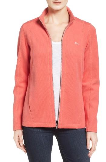 Women's Tommy Bahama 'aruba' Full Zip Sweatshirt - Orange