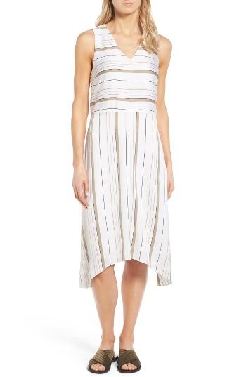 Women's Nordstrom Collection Stripe Stretch Silk Dress