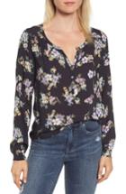 Women's Velvet By Graham & Spencer Floral Challis Blouse - Blue