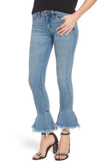 Women's Blanknyc Fancy That Ruffle Hem Skinny Jeans - Blue