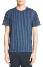 Men's Rag & Bone James Indigo Dyed Stripe T-shirt - Blue