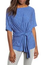 Women's Gibson Slim Stripe Faux Wrap Top - Blue