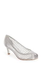 Women's Adrianna Papell 'zandra' Crystal Embellished Peep Toe Pump .5 M - Metallic