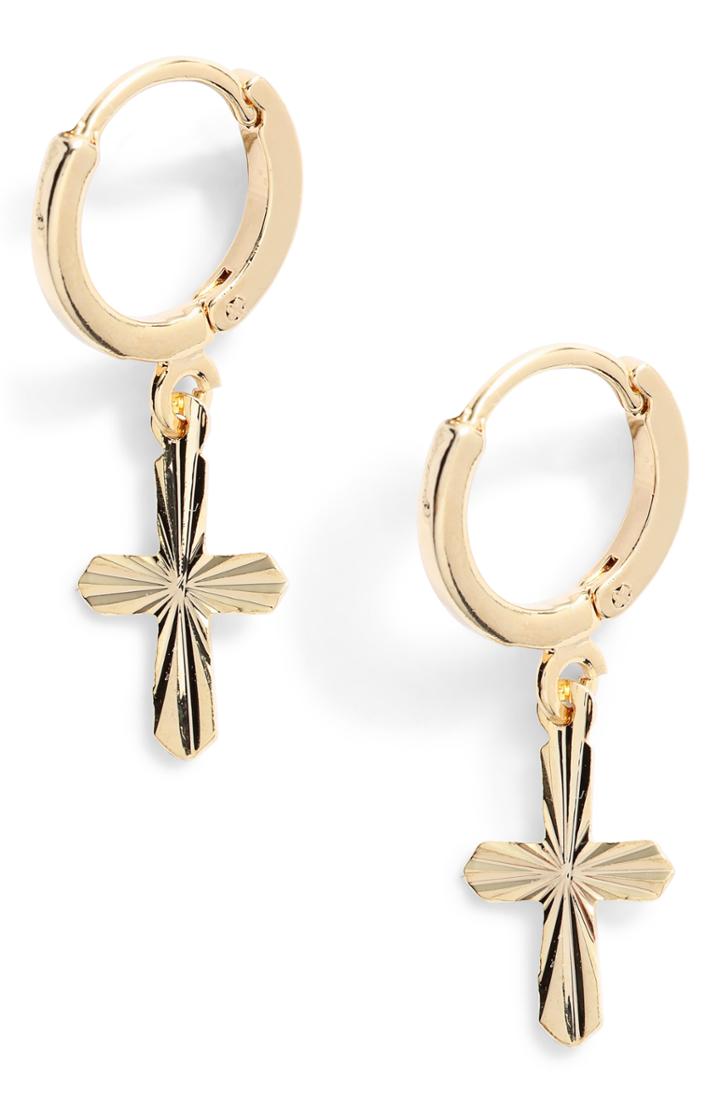 Women's Five And Two Anna Cross Huggie Hoop Earrings