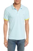 Men's Vilebrequin Contrast Cuff Pique Polo, Size - Blue