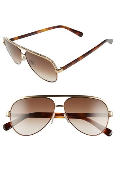 Women's Jimmy Choo 'linas' 59mm Aviator Sunglasses - Rose Gold