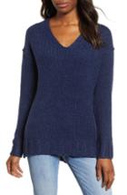 Women's Caslon Chunky V-neck Pullover - Blue
