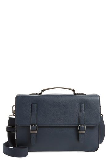 Men's Ted Baker London Country Crossgrain Messenger Bag - Blue