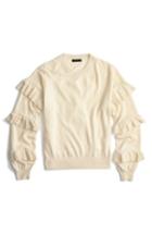 Women's J.crew Ruffle Sleeve Sweater - Beige