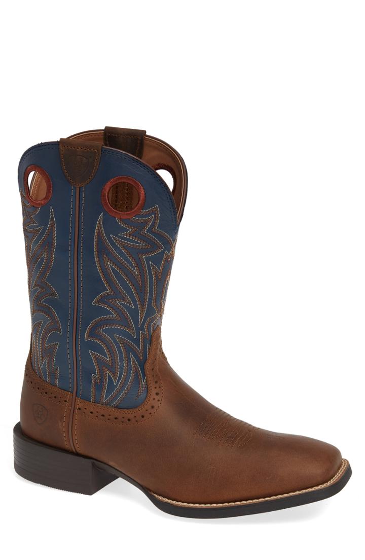 Men's Ariat Sport Sidebet Cowboy Boot M - Blue