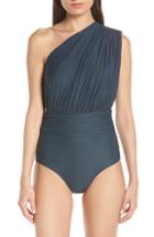 Women's Lenny Niemeyer One-shoulder Draped One-piece Swimsuit - Blue