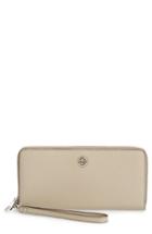Women's Tory Burch 'perry' Leather Zip Continental Wallet - Grey