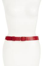 Women's Halogen Tailored Trouser Leather Belt - Red Chili
