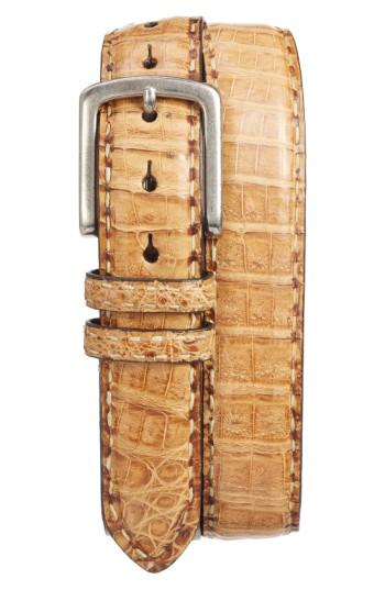 Men's Torino Belts Caiman Leather Belt - Cognac