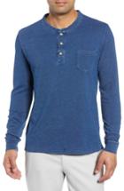 Men's Peter Millar Seaside Long Sleeve Pocket Henley - Blue