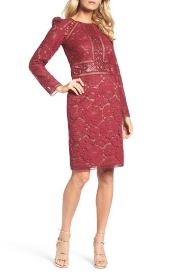 Women's Tadashi Shoji Rose Lace Sheath Dress