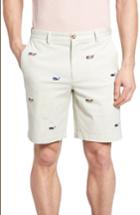 Men's Vineyard Vines Breaker 9-inch Whale Flag Embroidered Shorts - Beige