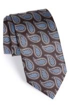 Men's Ermenegildo Zegna Paisley Silk Tie, Size X-long - Burgundy