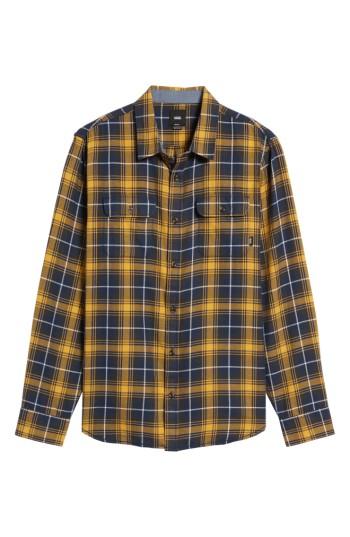 Men's Vans Sycamore Plaid Flannel Sport Shirt - Yellow