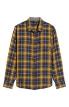 Men's Vans Sycamore Plaid Flannel Sport Shirt - Yellow