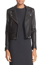 Women's Iro 'ashville' Lambskin Leather Moto Jacket Us / 36 Fr - Black