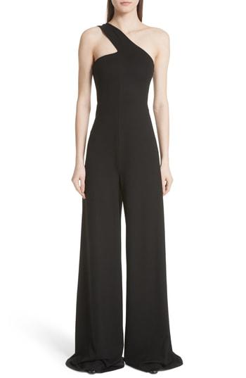 Women's Rosetta Getty Interlock Jersey One-shoulder Jumpsuit - Black