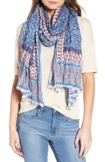 Women's Treasure & Bond Print Crinkle Wrap, Size - Blue